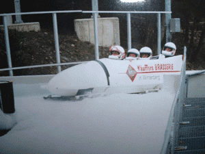 Zielankunft mit dem Bob.