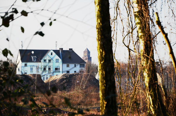 Blick auf Lohberg und die katholische Kirche